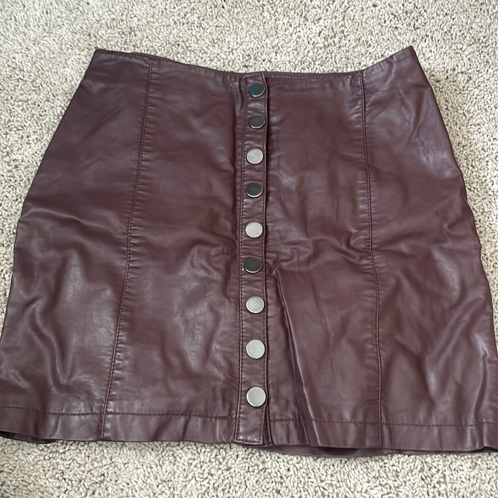 Free People Faux Leather Burgundy Size 4. Barely worn.